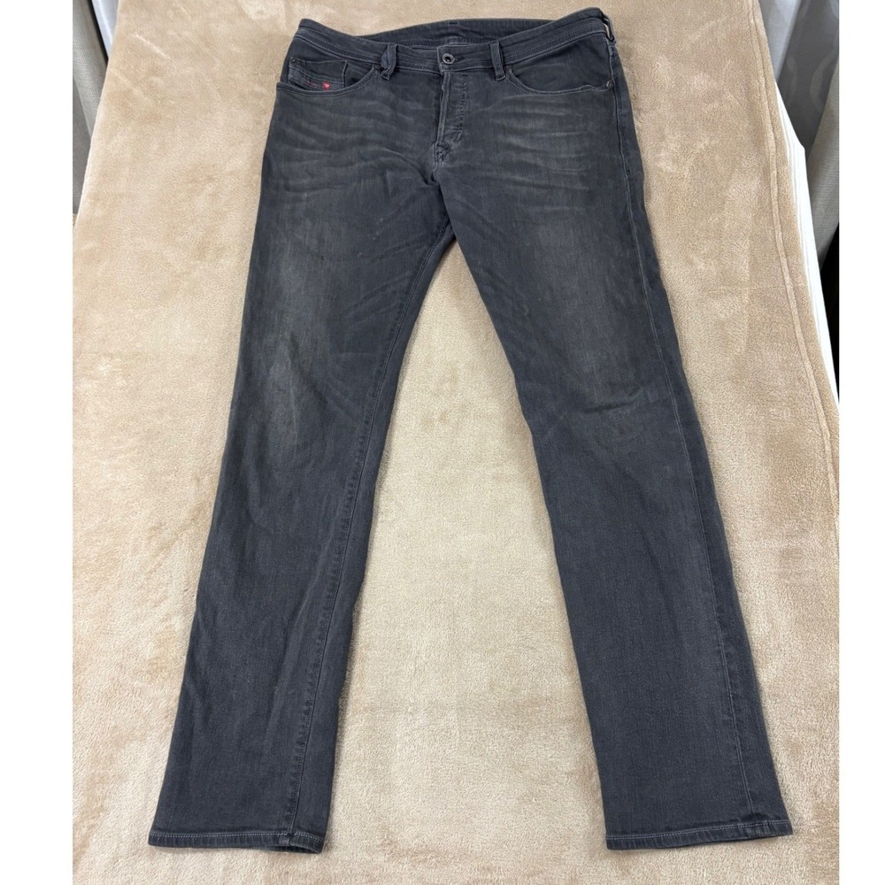 Diesel Buster Reg Slim Tapered Stretch Pants Mens 33(36)x34 Black Gray Wash